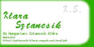 klara sztancsik business card